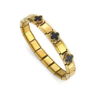Pulsera brazalete unisex "Luz de trébol" (NEGRO)