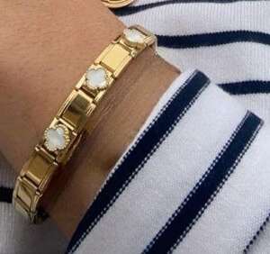 Pulsera brazalete unisex "Luz de trébol" (BLANCO)