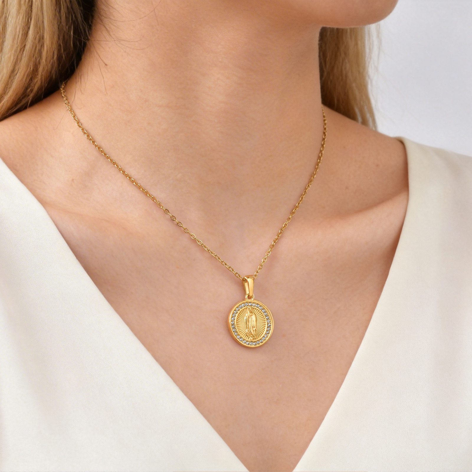 Collar medalla Virgen milagrosa - Imagen 2