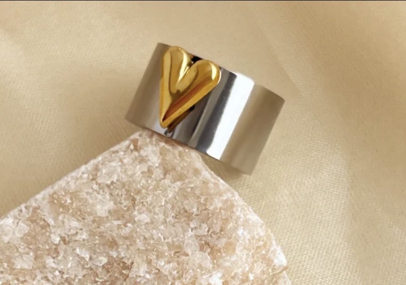 Anillo abierto “Bicolor” ajustable
