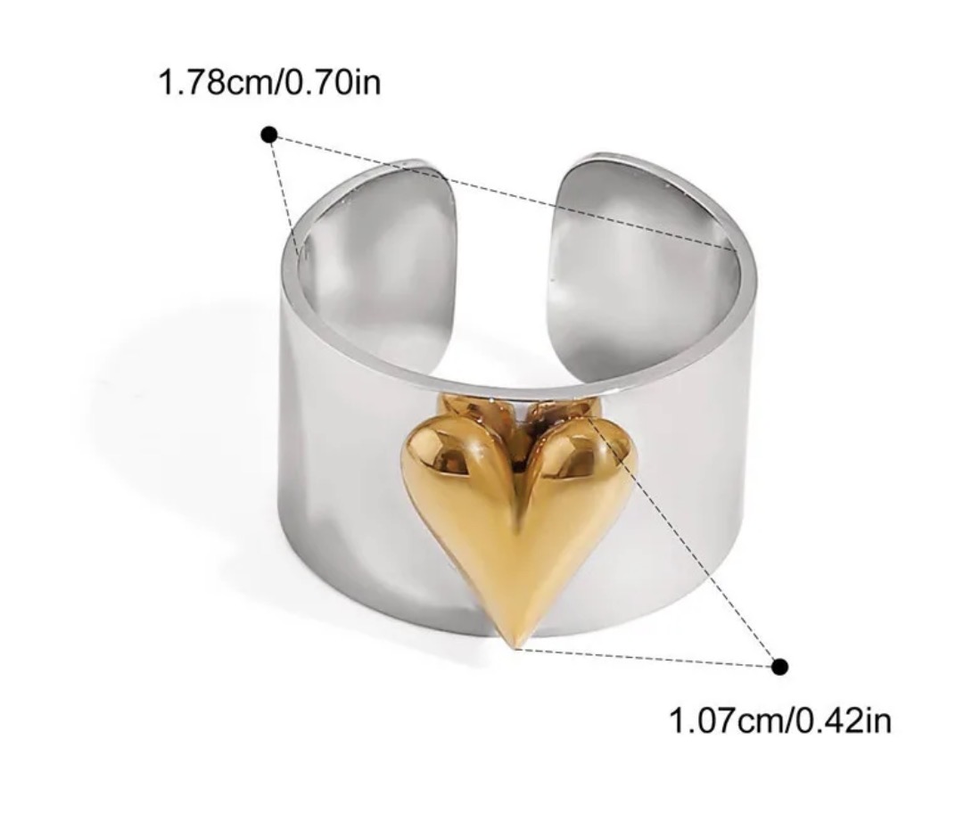 Anillo abierto “Bicolor” ajustable - Imagen 5