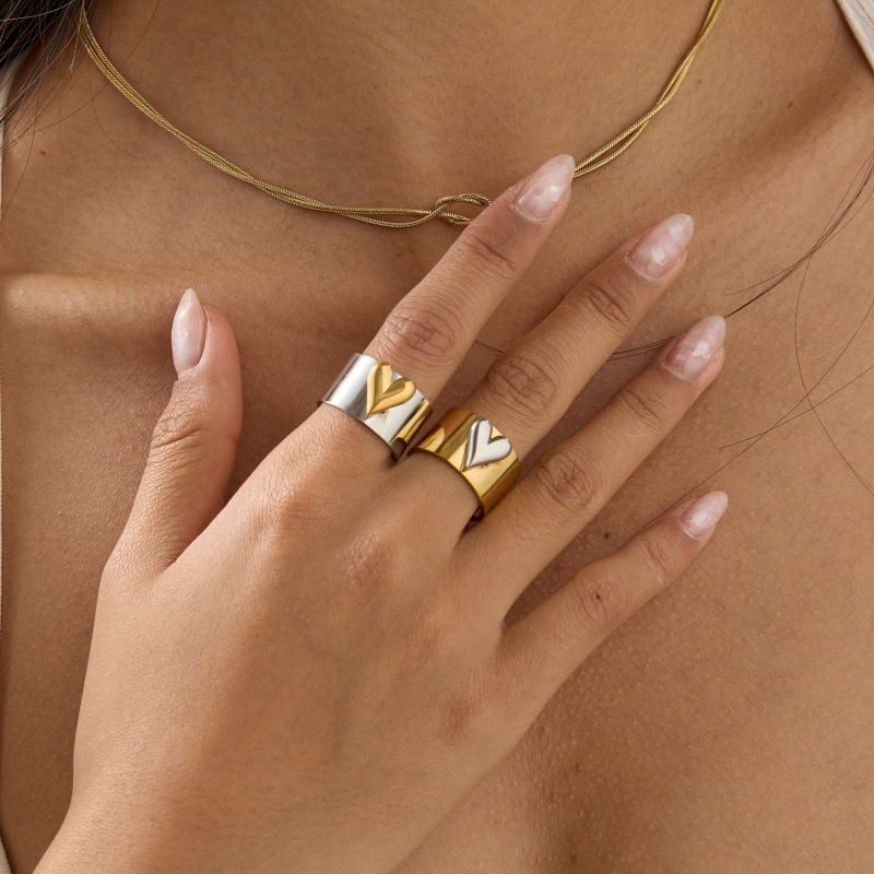 Anillo abierto “Bicolor” ajustable - Imagen 4